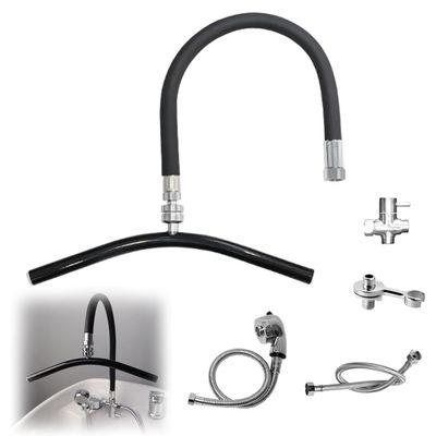TsoLay Head Spa Water Circulation Rack, Head Spa Waterfall Equipment with 17 Micro-Jets and 360 Rotating Mount, Water Flow Size Can Be Adjusted, Can Be Bent, for Shampoo Bowl Basin Hair Station
