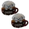2PCS Dog Coffee Cup Hair Clips,Dog Cup Hair Bangs Clips,Animal Shape Hair Duckbill Clips,Acetate Hairpins for Girls,Small Side Hair Barrettes for Women (Coffee) view 1