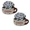 2PCS Dog Coffee Cup Hair Clips,Dog Cup Hair Bangs Clips,Animal Shape Hair Duckbill Clips,Acetate Hairpins for Girls,Small Side Hair Barrettes for Women (Beige) view 1