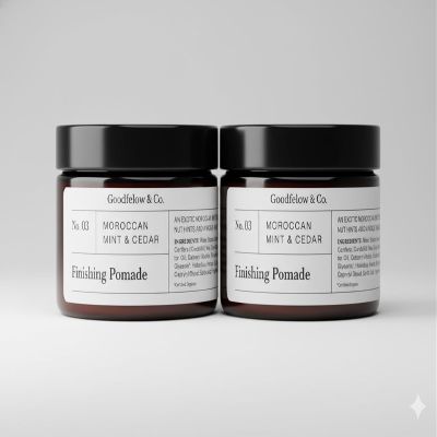 Goodfellow & Co Wax Finishing Pomade - Men's Styling Hair Pomade - Moroccan Mint & Cedar Scent - 4 oz (Bundle of 2)