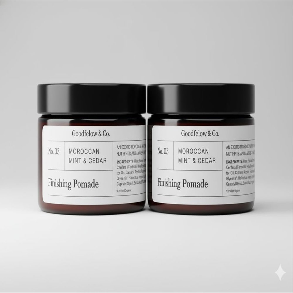 Goodfellow & Co Wax Finishing Pomade - Men's Styling Hair Pomade - Moroccan Mint & Cedar Scent - 4 oz (Bundle of 2)