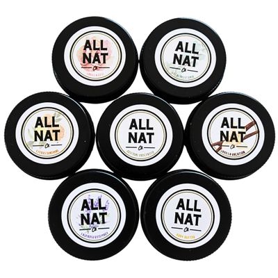 All Nat 7-Pack Whipped Grass-Fed Tallow Cream + Body Butter Sample Size Gift Set - .5 oz Travel Tins - SCENTED and Unscented - Hydrating, Clean Beauty Moisturizer for Sensitive Skin, Natural Skincare