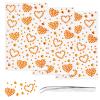 3 Sheets Face Gems Jewels Self Adhesive Orange Heart Rhinestone Stickers for Face Eyes Makeup Hair Body Stick on Rhinestones Stickers for Valentine Festival Decal Decor view 1