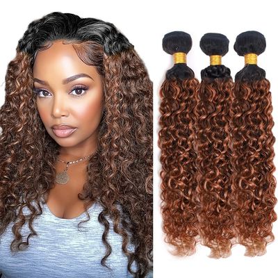 12 14 16 inch Brown Bundles With Highlight Human Hair P4/30 Kinky Curly Bundles Soft And Healthy Unprocessed Remy Hair Highlight Light Chocolate Deep Curly Bundles Hair Weave