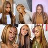 10 12 14 inch Highlight Straight Bundles Human Hair P4/27 Brown and Blonde Bundles Straight Human Hair #4 & #27 Color Track Mix Brazilian Hair Sew-In Extensions view 3