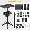Rolling Salon Tray Cart with Extra Storage Space, Metal Salon Tray on Wheels, Adjustable Hairstylist Trays, Trays Trolley Cart for Salons Spa Tattoo Use view 2
