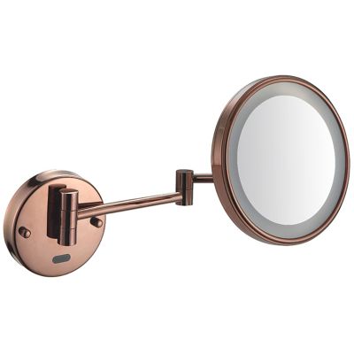 FZHELYXRW Smart Sensor Makeup Mirror with Lights and 10X Magnification, LED Wall Mounted Vanity, Rotable Extendable Shaving,Black,Plug in(Rose Gold,Hardwired)