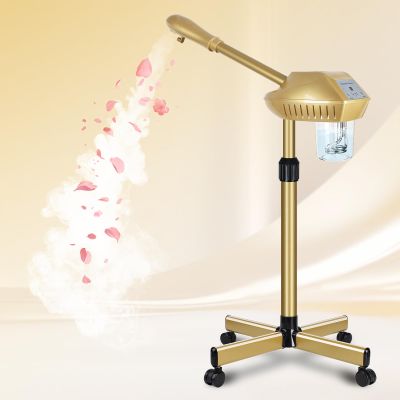 Facial Steamer Professional with More Steam for Deep Cleansing and Hydration, Steamer for Facial with Time Setting, Face Steamer Adjustable Height for Beauty, Spa and Home Use, Gold