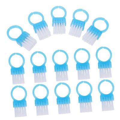 COOLHIYA 100pcs Blue Small Nail Cleaning Brushes with Plastic Bristles Portable Under Nail Scrubber for Home Beauty Care Pedicure Use 100pcs