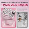 PRITECH Electric Razors for Women Legs, Easy-Clean Body Shaver, Wet & Dry Waterproof Bikini Trimmer, Portable Lady Hair Remover for Face Underarms Pubic (Pink) view 3
