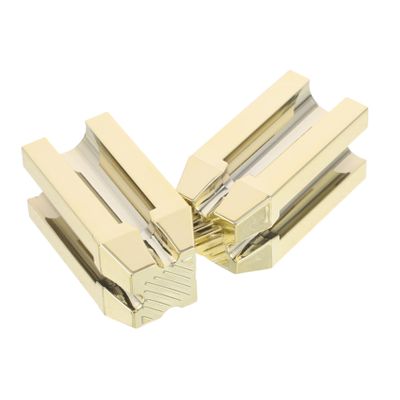 COOLHIYA 2pcs Gold Eyebrow Pencil Sharpener with Flat Tip Auxiliary Tool for Precise Shaping Rust-Resistant Makeup Accessory Compatible with Soft and Hard Brow Pencils Travel-Friendly