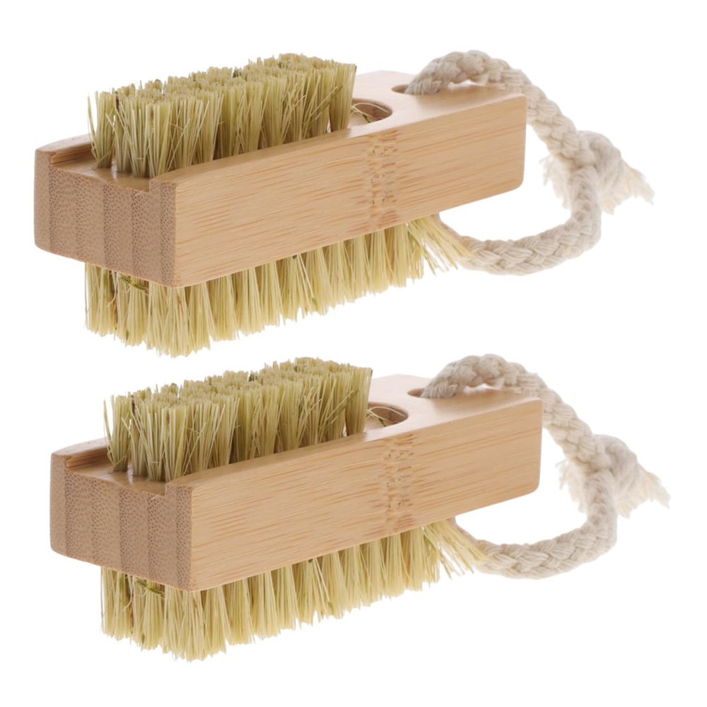 Beatifufu 2pcs Nail Scrubber Brush with Soft Bristles Gentle Fingernail Cleaner Portable Compact Nail Brushes for Manicure