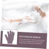 Beatifufu Purple Five Finger Bath Exfoliating Gloves for Men Women Stretchy Body Scrub Mitts Dual-sided Shower Scrubber Suitable for Spa Massage Dead Skin Removal view 2