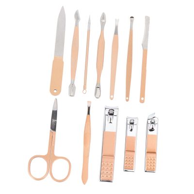 COOLHIYA Rose Gold Manicure Set Professional Nail Clippers Pedicure Grooming Kit for Men Women Home Use Practical Nail Care Tools