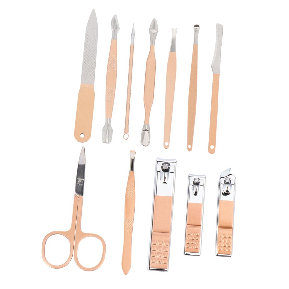 COOLHIYA Rose Gold Manicure Set Professional Nail Clippers Pedicure Grooming Kit for Men Women Home Use Practical Nail Care Tools