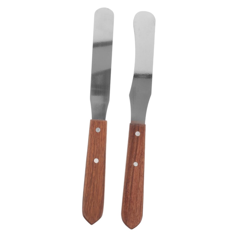 IWOWHERO Wooden Handle Wax Applicator Spatula for Hair Removal Stainless Steel Body Hair Removal Scraper Waxing Tool for Smooth Skin Compact and Comfortable Grip for Home and Salon Use