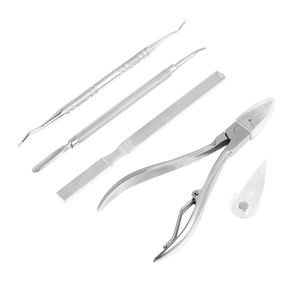 PLAFOPE 5pcs Nail Trimmers Set Stainless Steel Manicure Tools with Non-Slip Handles for Ingrown Toenails Prevention Pedicure Nail Clippers Kit