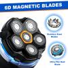 Magnetic 6 Blades Head Shaver Replacement Heads for Many 6D Magnetic Electric Razor,Magnetic 6D Blade Head Compatible with Head Shavers for Bald Men. (3PCS) view 2