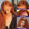 YINGRUN Curly Human Hair Wig 136 Deep Wave Lace Front Wigs Human Hair 180 Density Deep Wave Wigs with Hairline Ginger Wig Human Hair 350# Colored 24 Inch view 2
