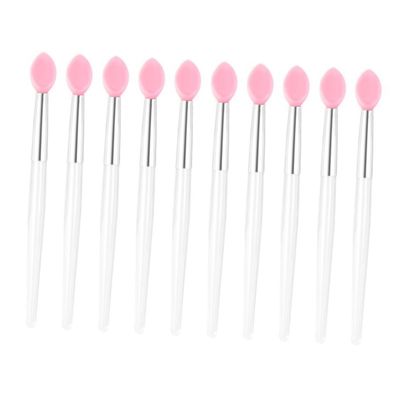 HAKIDZEL 10pcs Silicone Lip Brush Portable Makeup Applicators Crystal Handle for Lipstick Lip Gloss Care Travel-friendly Makeup Tools for Women and Professionals