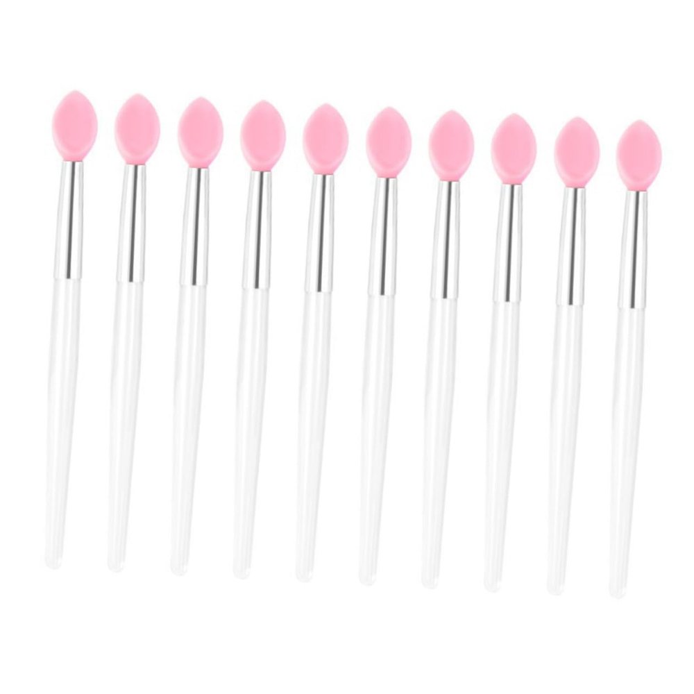 HAKIDZEL 10pcs Silicone Lip Brush Portable Makeup Applicators Crystal Handle for Lipstick Lip Gloss Care Travel-friendly Makeup Tools for Women and Professionals