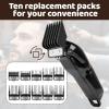 10Pcs Clipper Guards Set for Wahl Clipper Guards Set with Metal ClipProfessional Hair Clipper Guards Cutting Guides Compatible with Most Wahl Clippers from 1/16" to 1"(Black view 2