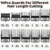 10Pcs Clipper Guards Set for Wahl Clipper Guards Set with Metal ClipProfessional Hair Clipper Guards Cutting Guides Compatible with Most Wahl Clippers from 1/16" to 1"(Black view 3