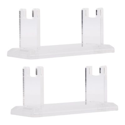 Luqeeg 2PCS Acrylic Shaving Holder Stand, Acrylic Men's Shaving Stand Holder, Bathroom Countertop Organizer Stable Storage Bracket for Viking Blades Chief Mk 23c 4x1.5x1.7in (Transparent)