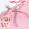 3 Pcs Cuticle Trimmer with Cuticle Pusher, Effortless Nail Cuticle Nipper, Pink Pedicure Manicure Tool, Stainless Steel Dual End Pusher, Sharp Blades Dead Skin Clipper for Fingernails and Toenails view 3