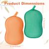 2Pcs Bath Sponge, Ultra Soft Absorbent Sponge for Bathing, Exfoliating Shower Loofah Sponges Bathing Tool for Men Women Body Skin(Green+Orange) view 2