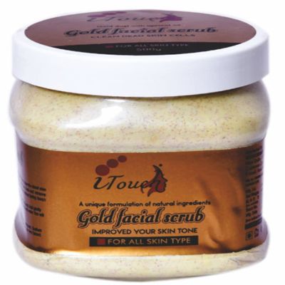 PRZX Gold Face & Body Scrub 500ml Gentle Exfoliating Cream for Smooth & Refreshed Skin Natural Ingredients, Suitable for All Skin Types