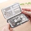 Cartoon manicure 7-piece set, portable manicure tool set PU shell travel nail care kit with nail clippers file dead skin fork, gift preferred view 2