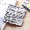 Cartoon manicure 7-piece set, portable manicure tool set PU shell travel nail care kit with nail clippers file dead skin fork, gift preferred view 3