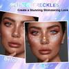 12pcs Glitter Freckles,Face Glitter Freckles Face Tattoo Sparkle for Teenagers Young Women, Gold Holographic Face Body Makeup Patches for Christmas Halloween Rave Fairy Accessories Outfits view 2