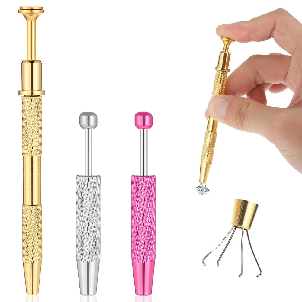 3 Pack Piercing Grabber Tool Kit 16G,18G Stainless Steel Flat Back Earrings Applicator Stainless Steel Flat Back Earrings Pickup Grabber Pick Up Tool for Ear Nose Lip Body Jewelry Changes