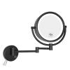 GURUN Wall Mounted Hardwired Makeup Mirror with 3 Tones LED Lights 10x Magnifying Mirror for Bathroom Bedroom 13" Extendable Arm Direct Wire Black Finish M1809DB(10x,Black) view 1