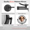 GURUN Wall Mounted Hardwired Makeup Mirror with 3 Tones LED Lights 10x Magnifying Mirror for Bathroom Bedroom 13" Extendable Arm Direct Wire Black Finish M1809DB(10x,Black) view 4
