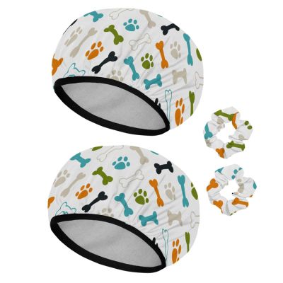2 Sets Large name) Shower Caps for Women, Waterproof Shower Cap Double Layers Bath Caps for Women Long Thick Hair