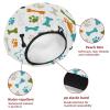 2 Sets Large name) Shower Caps for Women, Waterproof Shower Cap Double Layers Bath Caps for Women Long Thick Hair view 4