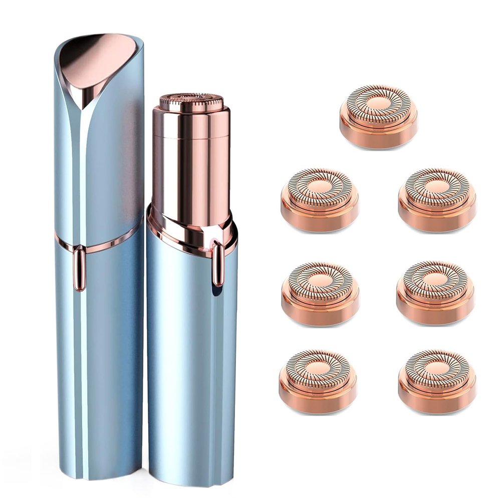 Facial Hair Removal for Women, Rechargeable Face Razors for Woman with 7 Pack Replacement Heads