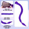 24 Inch Long Purple Braid Ponytail Extensions Pre Stretched Purple Hair Extensions for Braids Easy Clip in Ponytail for Cosplay Halloween Costume(24 Inch) view 2