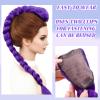 24 Inch Long Purple Braid Ponytail Extensions Pre Stretched Purple Hair Extensions for Braids Easy Clip in Ponytail for Cosplay Halloween Costume(24 Inch) view 3