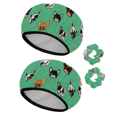2 Sets Large name) Shower Caps for Women, Waterproof Shower Cap Double Layers Bath Caps for Women Long Thick Hair
