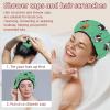 2 Sets Large name) Shower Caps for Women, Waterproof Shower Cap Double Layers Bath Caps for Women Long Thick Hair view 2