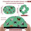 2 Sets Large name) Shower Caps for Women, Waterproof Shower Cap Double Layers Bath Caps for Women Long Thick Hair view 3