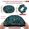 2 PCS Shower Cap for Women, Sugar Skull Black Cats Shower Caps + 2 Satin Scrunchies, Waterproof Bath Caps Elastic and Reusable Hair Cap for Shower view 3