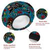 2 PCS Shower Cap for Women, Sugar Skull Black Cats Shower Caps + 2 Satin Scrunchies, Waterproof Bath Caps Elastic and Reusable Hair Cap for Shower view 4