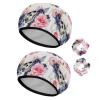 2 Sets Large name) Shower Caps for Women, Waterproof Shower Cap Double Layers Bath Caps for Women Long Thick Hair view 1