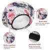 2 Sets Large name) Shower Caps for Women, Waterproof Shower Cap Double Layers Bath Caps for Women Long Thick Hair view 4