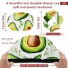 2 PCS Shower Cap for Women, avocados sprouts (1) Shower Caps + 2 Satin Scrunchies, Waterproof Bath Caps Elastic and Reusable Hair Cap for Shower view 3